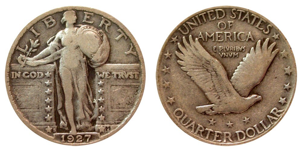 Standing Liberty Silver Quarter Dollar ~ 25c P D S Liberty Head