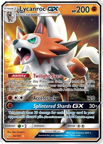 Pokemon - Lycanroc-GX - 82/181 - SM Team Up - Ultra Rare - Near