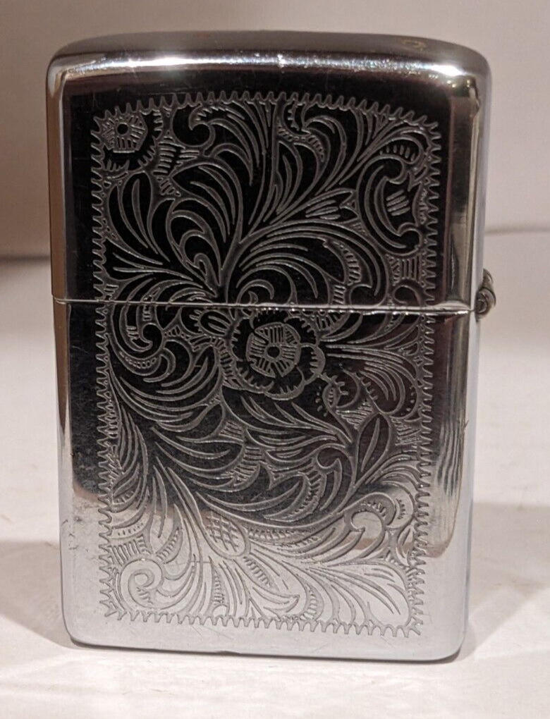 1978 Zippo Lighter Fancy Flower Design Engraved LEON Bradford PA