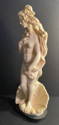 Italy Alabaster Resin Sculpture Statue A. Santini - BIRTH OF VENUS