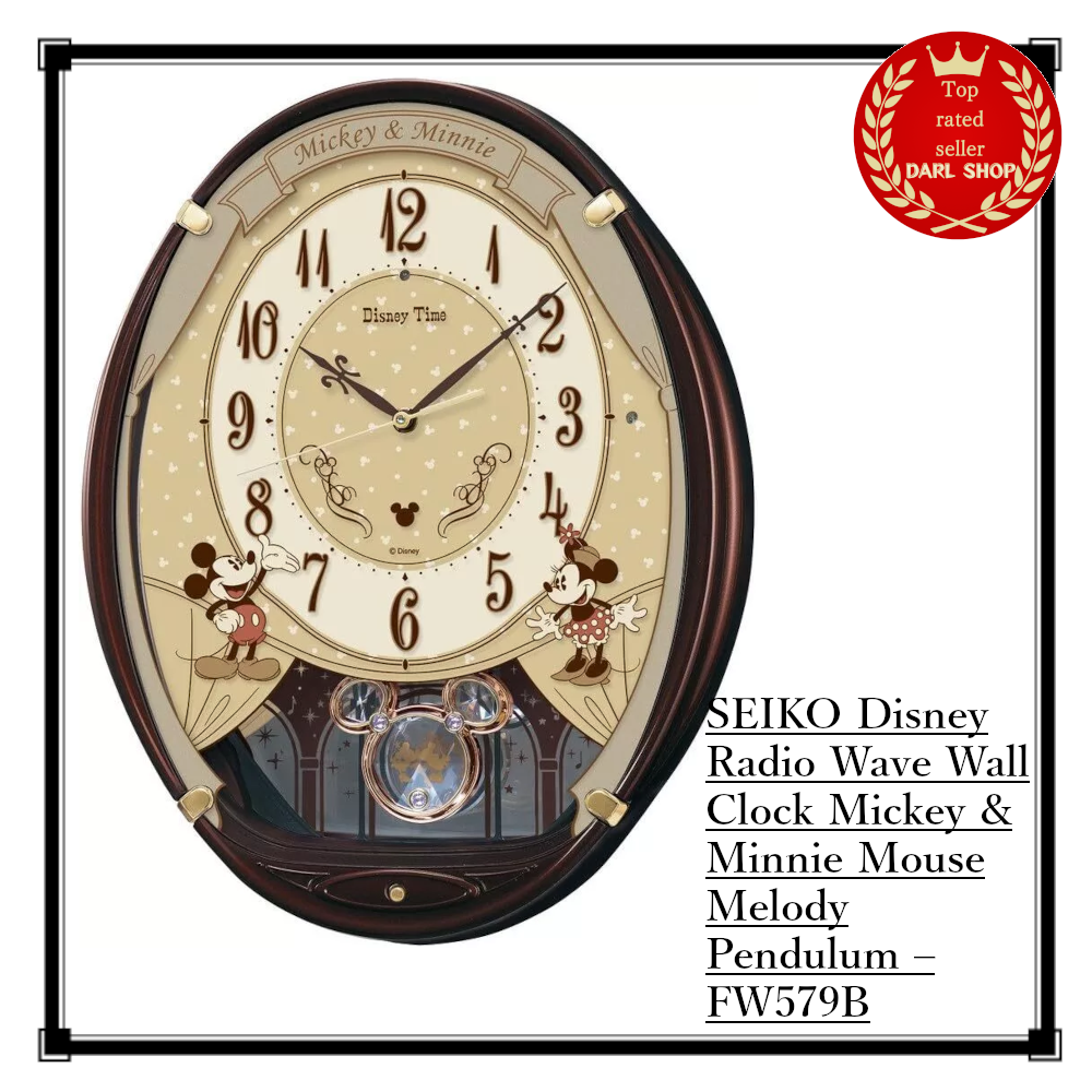 SEIKO Disney Radio Wave Wall Clock Mickey & Minnie Mouse Melody