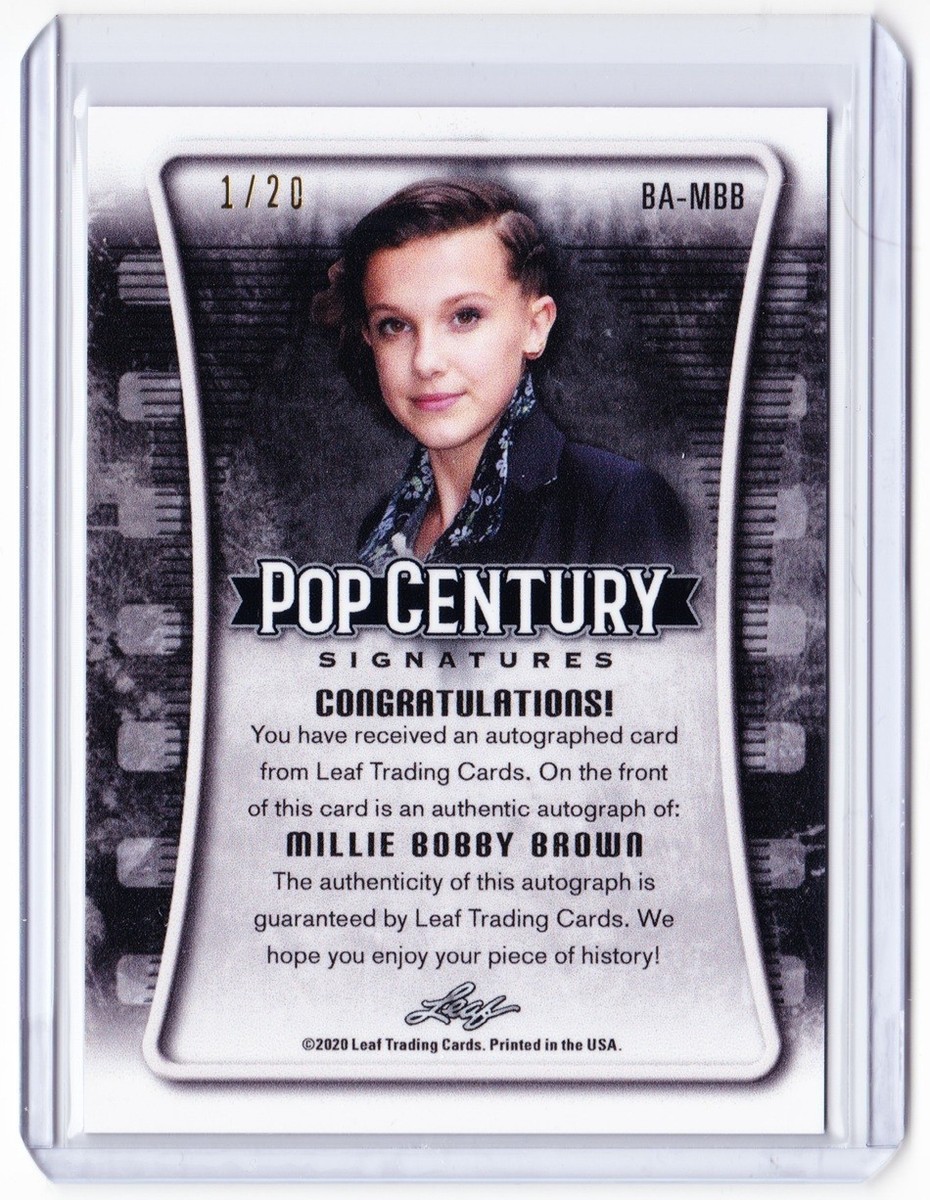 Millie Bobby Brown 2020 Leaf Pop Century Auto Card 1/20 ! Eleven