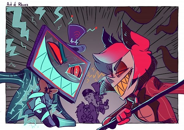 Anime hazbin hotel alastor valentino velvet vox Playmat Gaming Mat