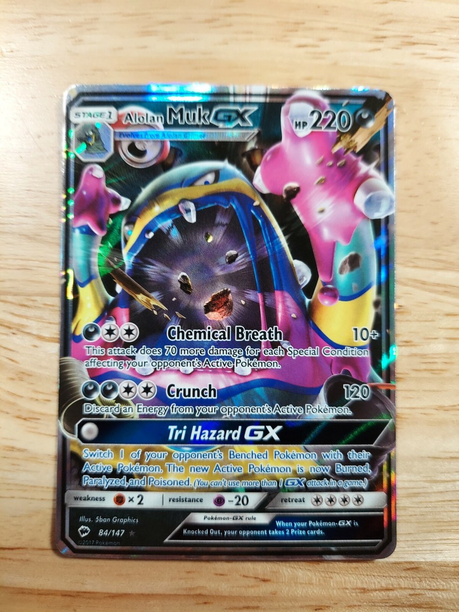 Alolan Muk GX 84/147 Burning Shadows- NM Ultra Rare Pokemon Card