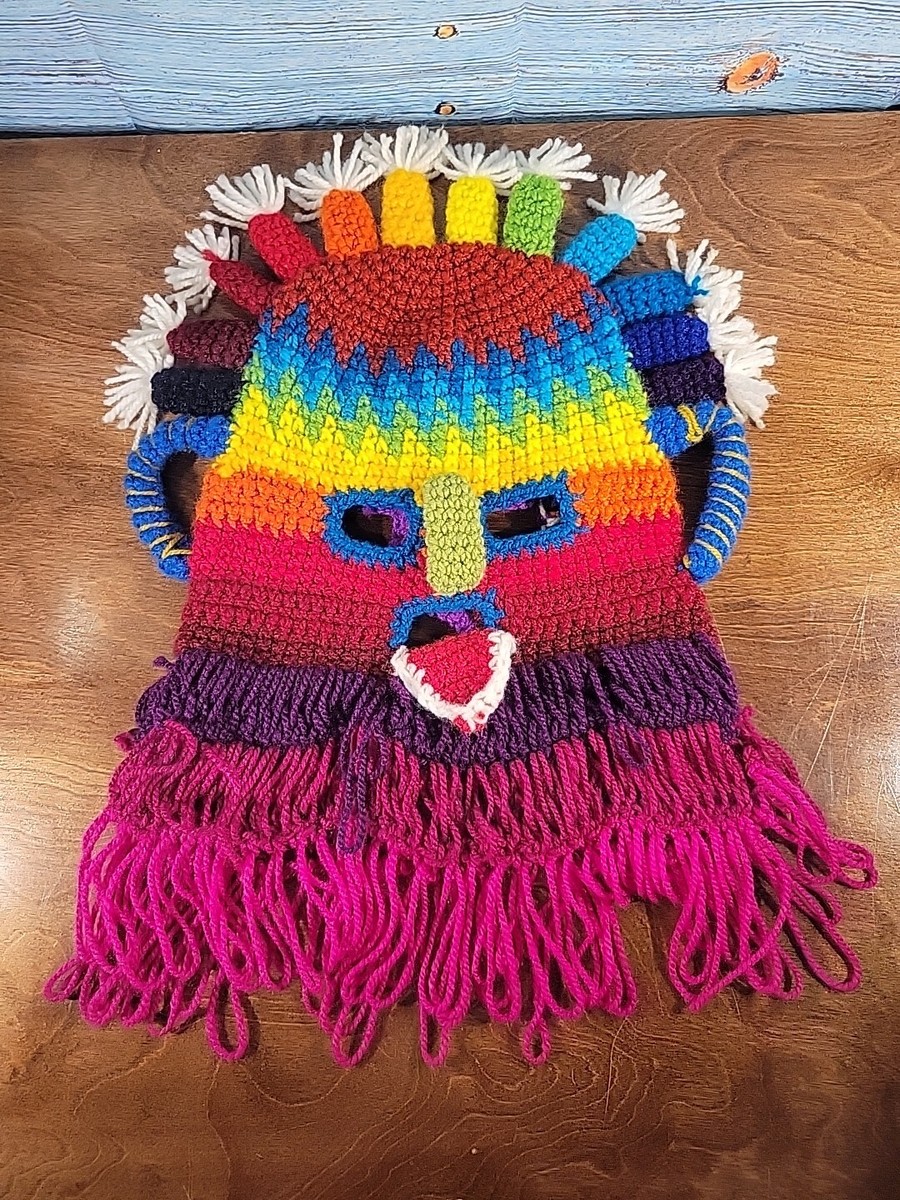 Handmade Exotic Adult Mask Aya Diablo Huma Incas Ecuador Two-sided