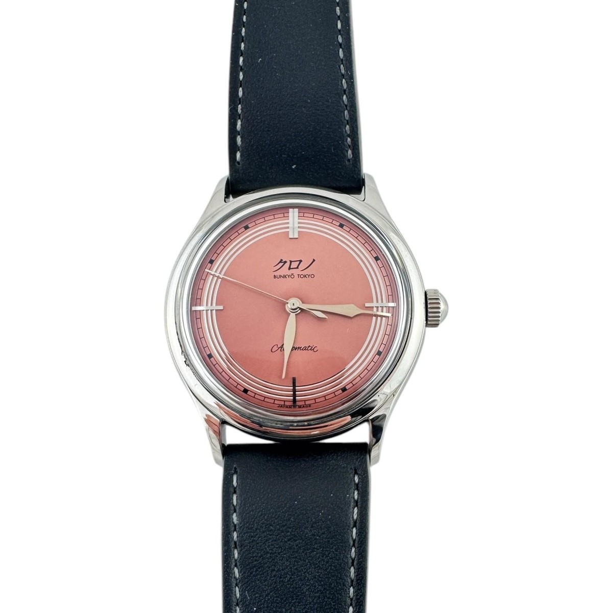 Bunkyo Tokyo Stainless Steel Automatic Salmon Dial Watch #21422 | eBay