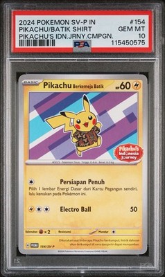 PSA 10 Pikachu Berkemeja Batik 154/SV-P Indonesia Journey Promo