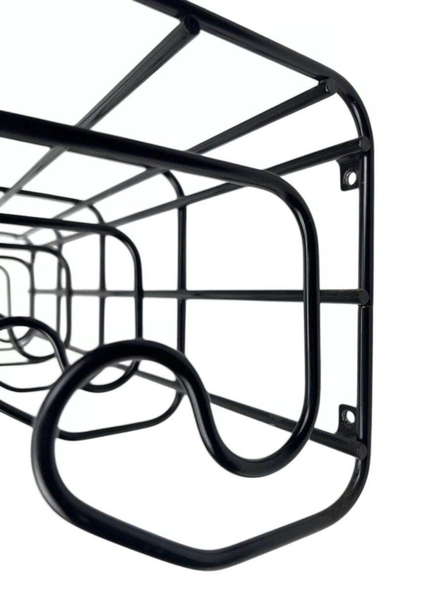 Vintage IKEA Fran BLACK METAL Wall Shelf Coat Rack LOUISE