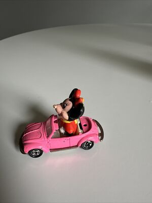 Vintage Tomy Disney Minnie Mouse Pink Volkswagen Convertible Die