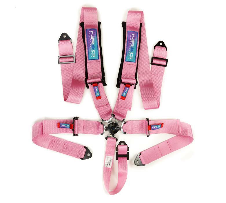 NRG SFI Approved Seat Belt Harness 5 Point Cam Lock Pink | SBH