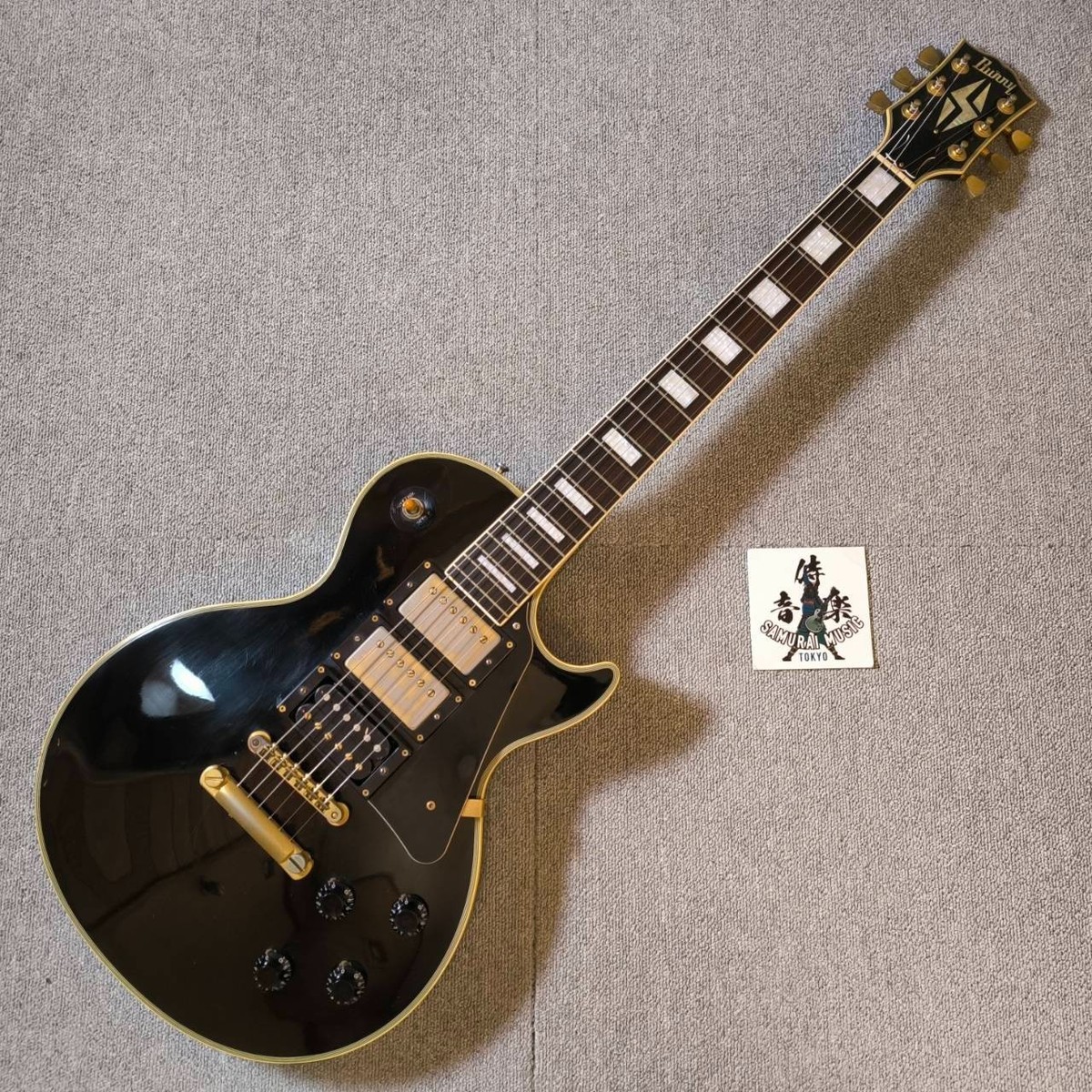 Burny Les Paul Custom Black 3PU RLC-75 VH-1 Made In Japan Vintage