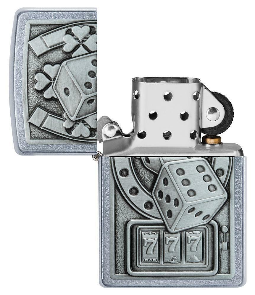 Zippo Windproof Lucky Emblem Lighter, Horshoe, Dice, Shamrock