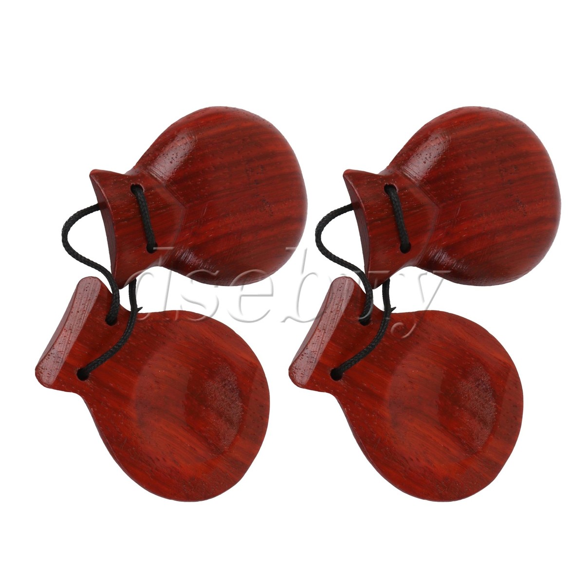 4 Pcs Traditional Flamenco Castanets for Adults Kids Wooden Hand