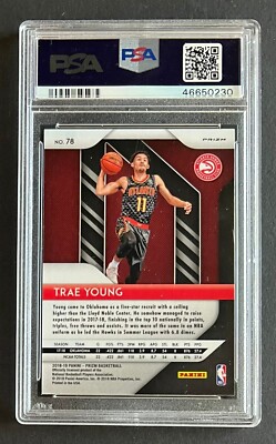 2018-19 Prizm #78 Trae Young Ruby Wave Prizm Rookie Card PSA 10
