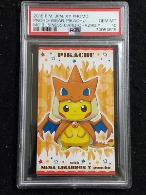 PSA 10 Pokemon 2015 Poncho-Wear Pikachu Business Card Charizard Y
