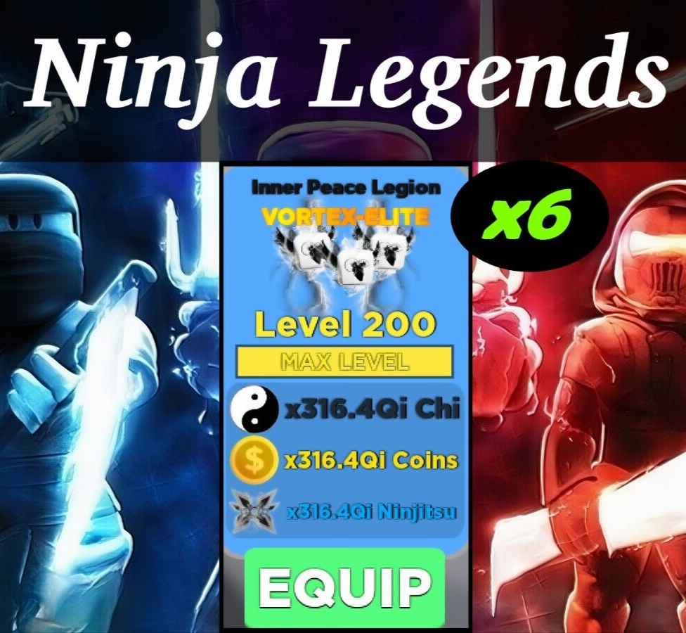 Ninja Legends Pets ROBLOX - Inner Peace Legion MAX OUT x6 Bundle