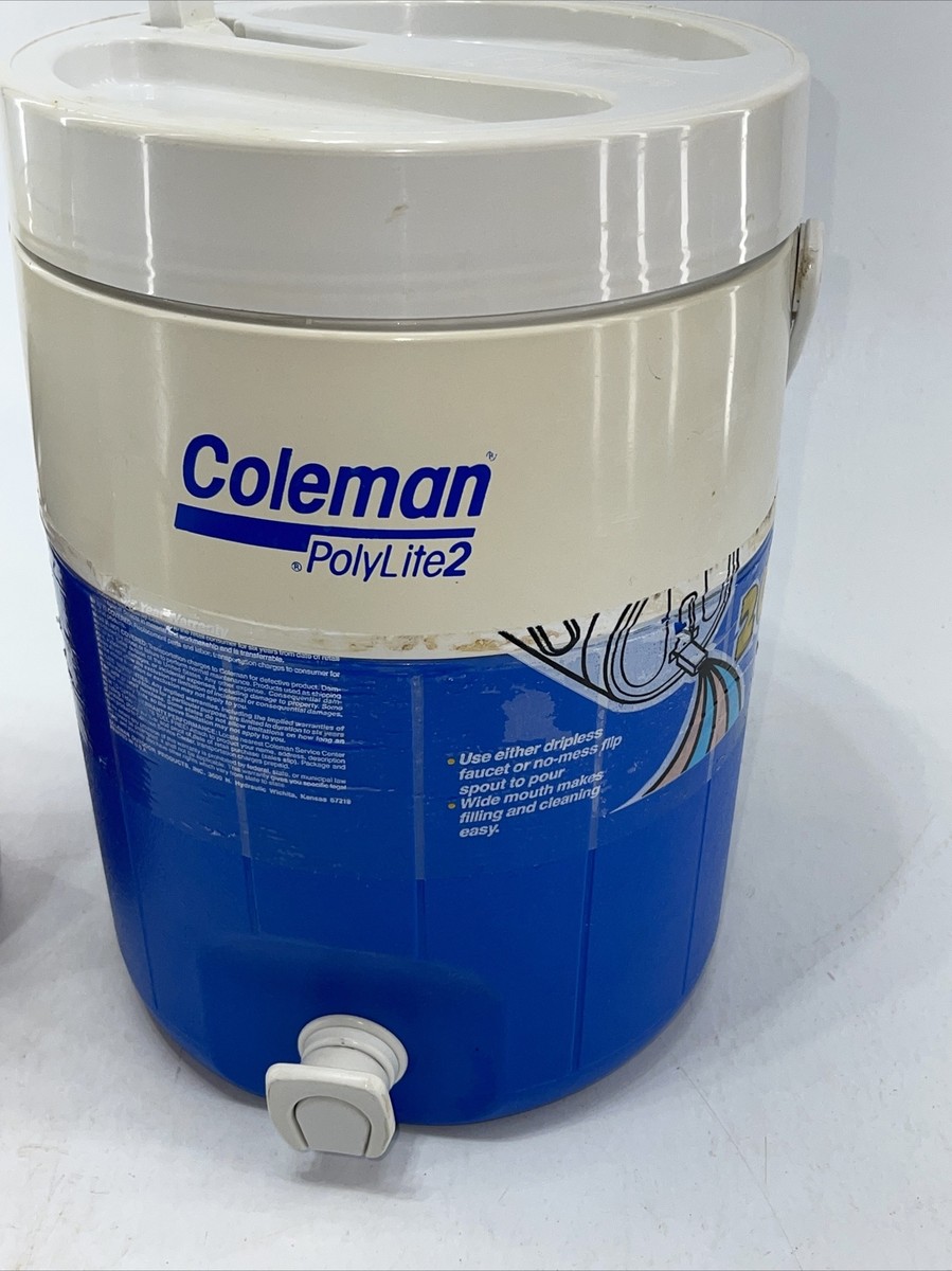 Lot Coleman PolyLite 2 Thermos 5590 5592A Beverage Water Cooler