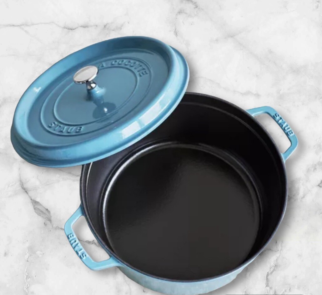 New Staub Round Dutch Oven, 7 qt. French Blue | eBay