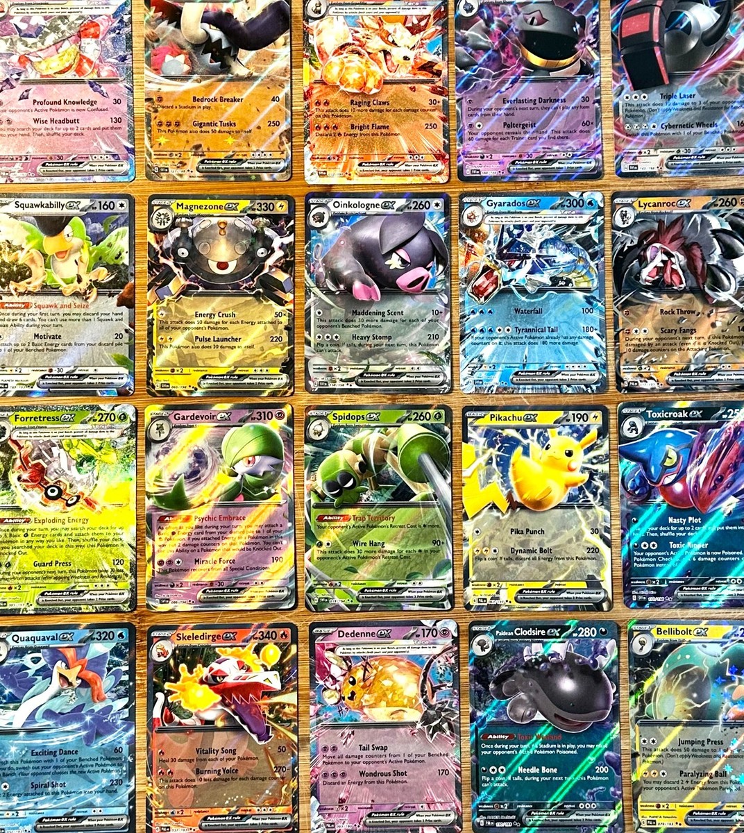 100 Pokemon Cards Bulk Lot - 1x Ultra Rare EX + 24x Rares & Holos