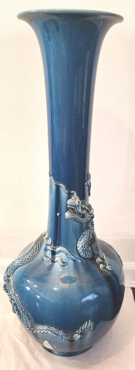 陶瓷蓝色1850-1899 年日本花瓶| eBay