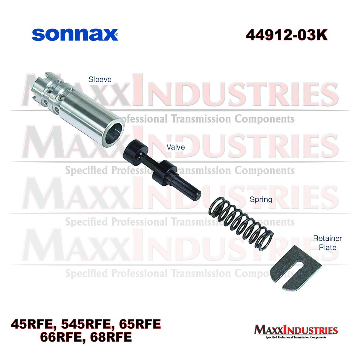 Dodge 45RFE 545RFE 68RFE Transmission Sonnax TC Limit Valve Kit