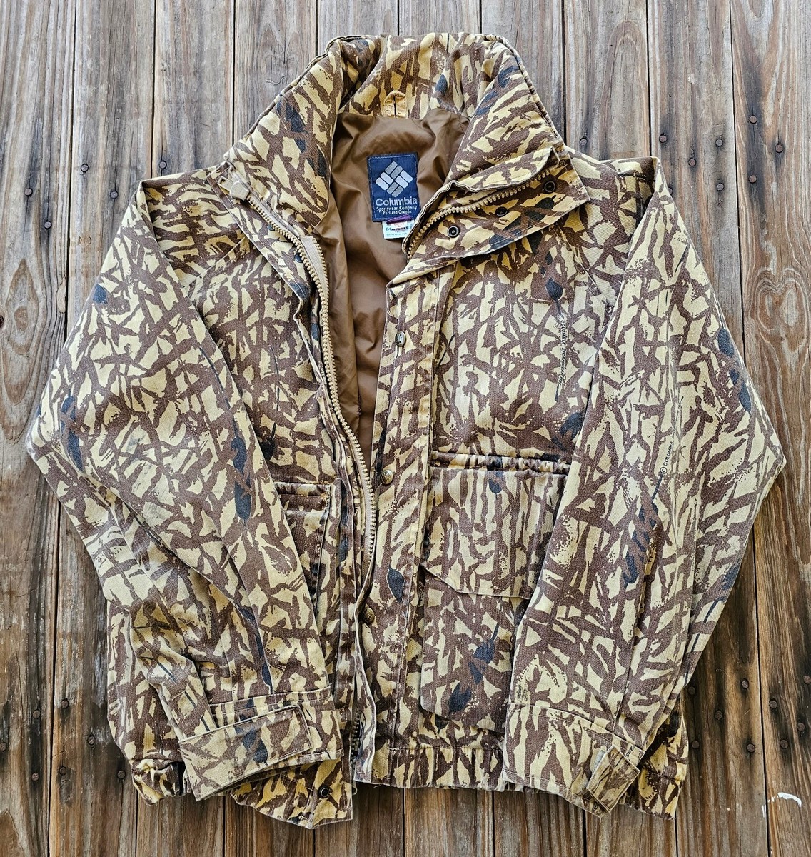 Columbia Gore-Tex Hunting Jacket Mens Small Camouflage Vintage 80s