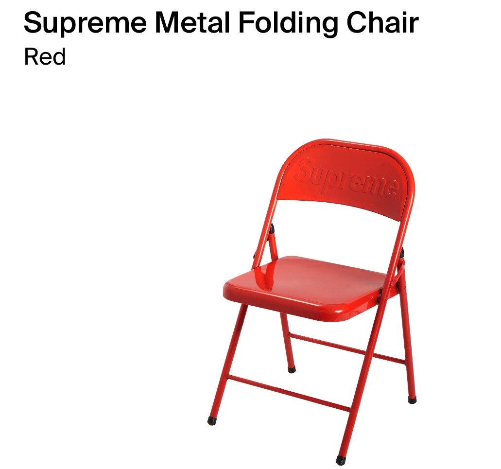 Supreme Metal Folding Chair Red | eBay
