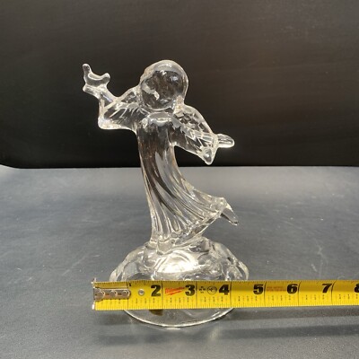 Vintage RCR Royal Crystal Rock Lead Glass Crystal Angel On Cloud