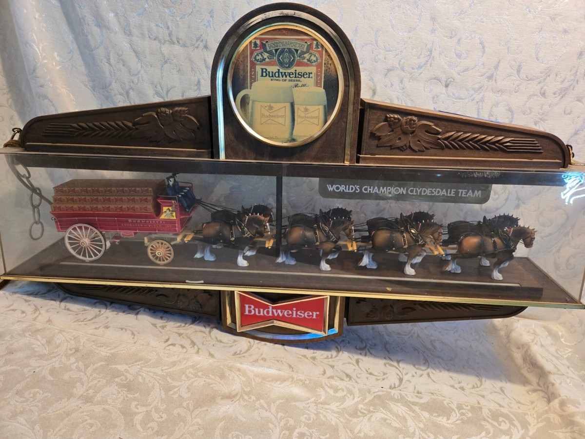 Vintage Budweiser Beer Champion Clydesdale Horse Team Hanging