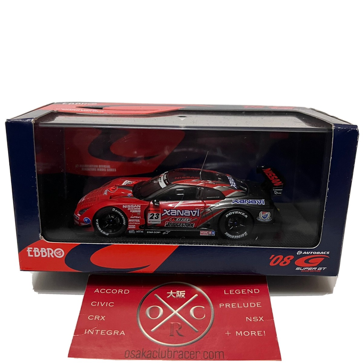 Rare EBBRO Xanavi Nismo Nissan GT-R Super GT 500 2008 1:43 JDM R35