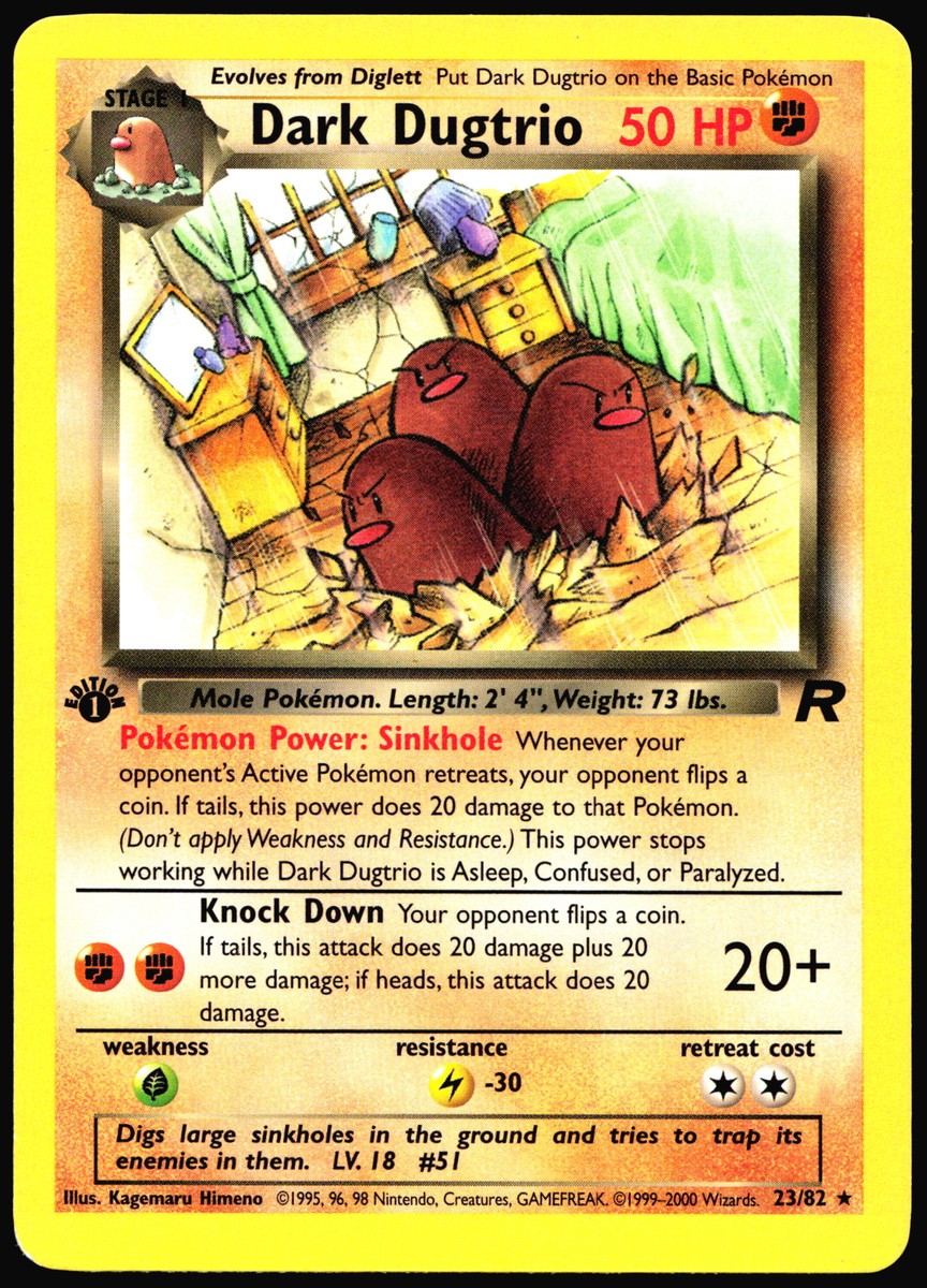 Dark Dugtrio Team Rocket #23/82 1st Edition Non Holo Rare Pokemon