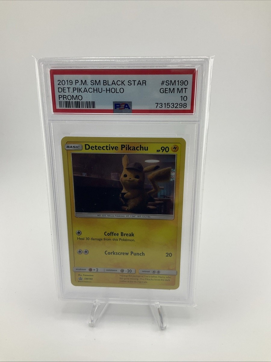 Pokemon PSA 10 PIKACHU SM190 - DETECTIVE PIKACHU - 2019 HOLO PROMO