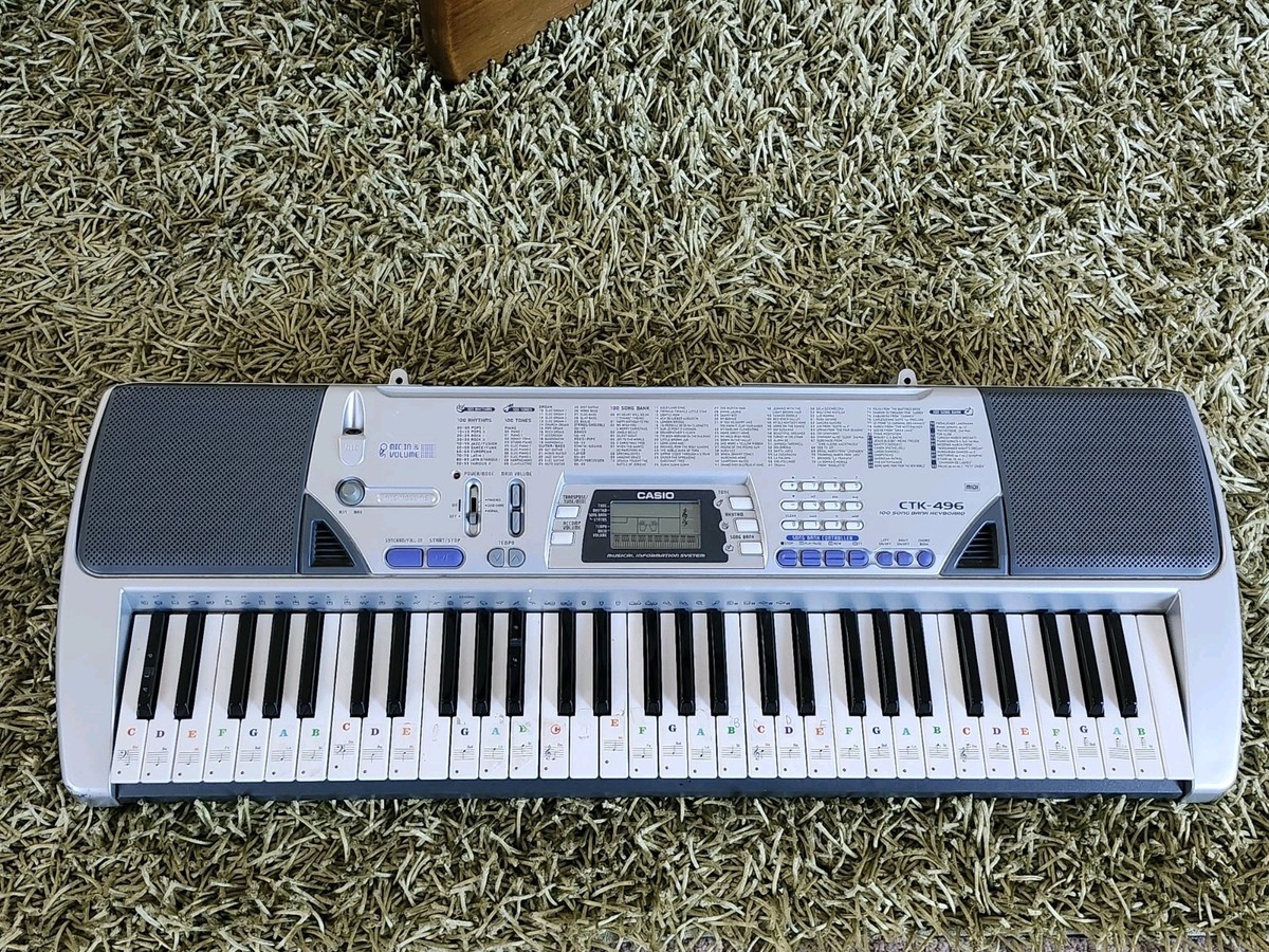 Casio CTK-496 Electronic Keyboard with 61 Full-Size Keys