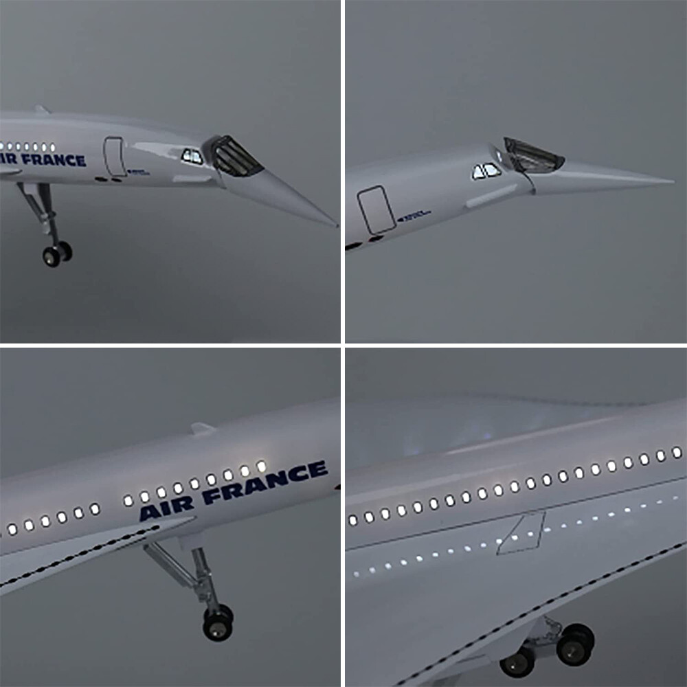 1/125 Air France Concorde Airplane With Voice Light Plane Model