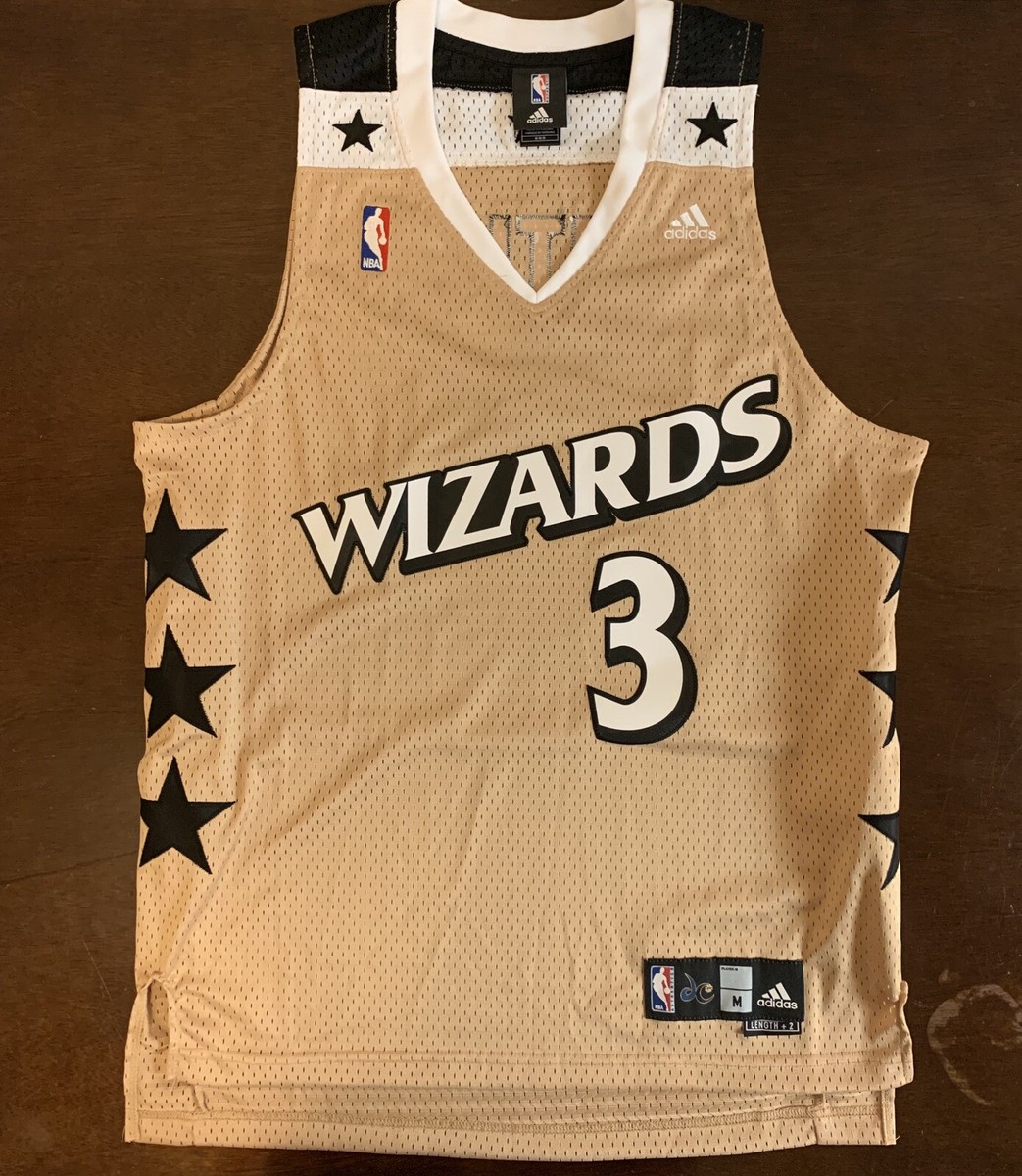 Rare Vintage Adidas HWC NBA Washington Wizards Caron Butler Gold