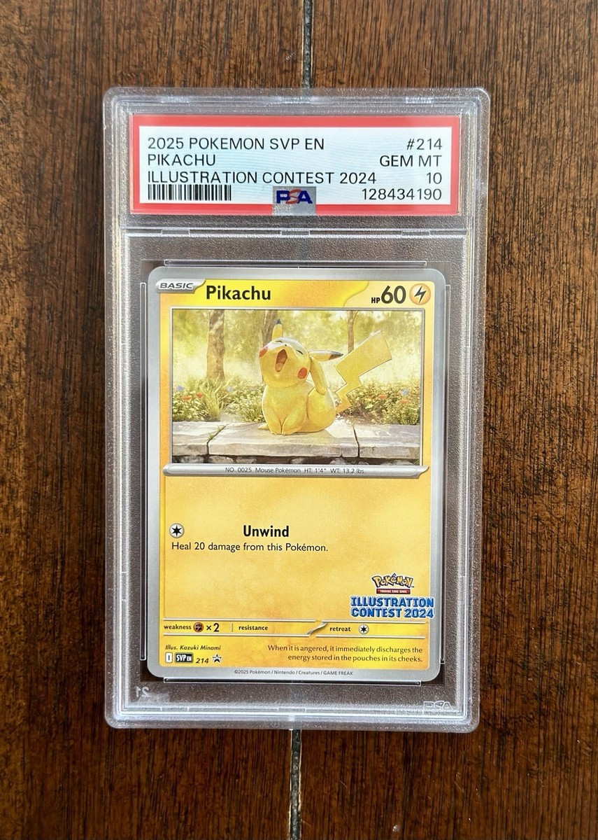 Pikachu #214 - PSA 10 - 2024 Illustration Contest Promo Stamped | eBay