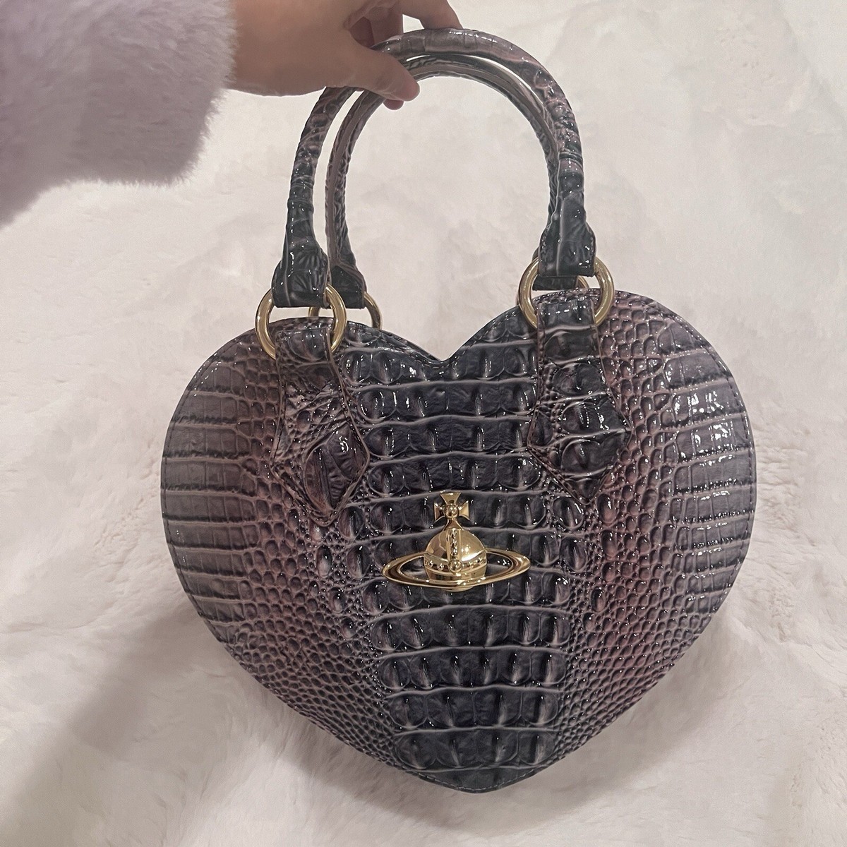 Vivienne Westwood purple Croco heart bag | eBay