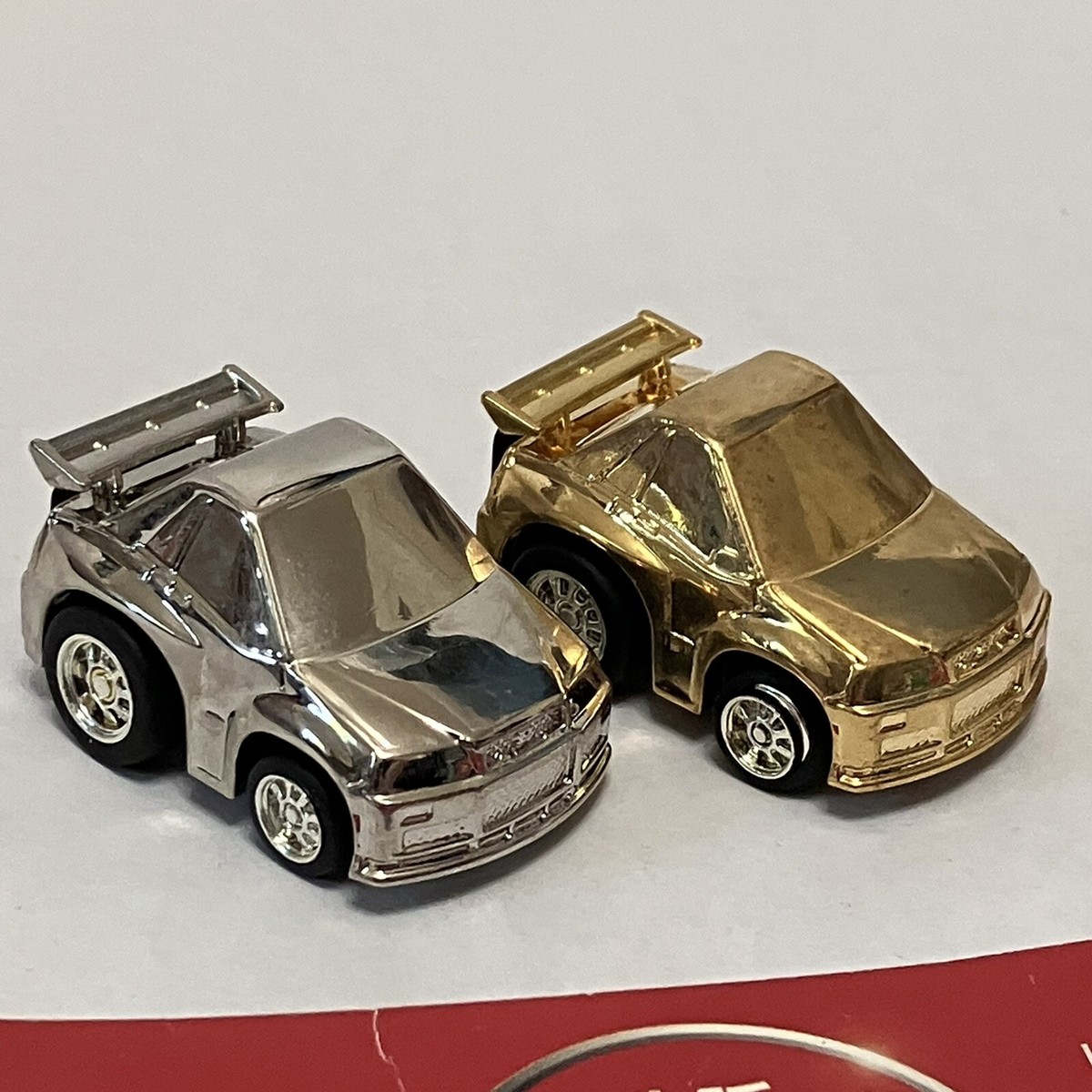 Rare Nissan Skyline GT-R R34 Gold & Chrome Set Choro Q Pullback