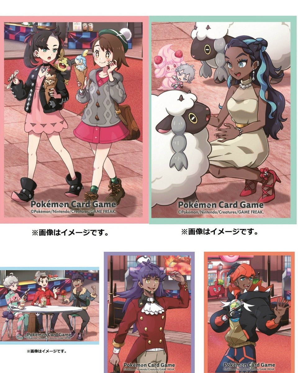 Pokemon TRAINERS OFF SHOT! 5 Card Sleeves Deck Shield Set Marnie