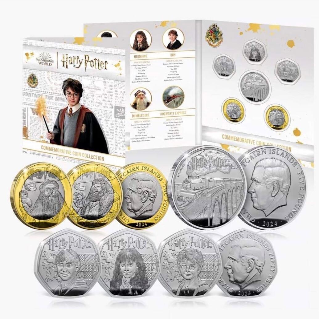 The Official Harry Potter 2024 BU Coin Set Legal Tender Coins 50p
