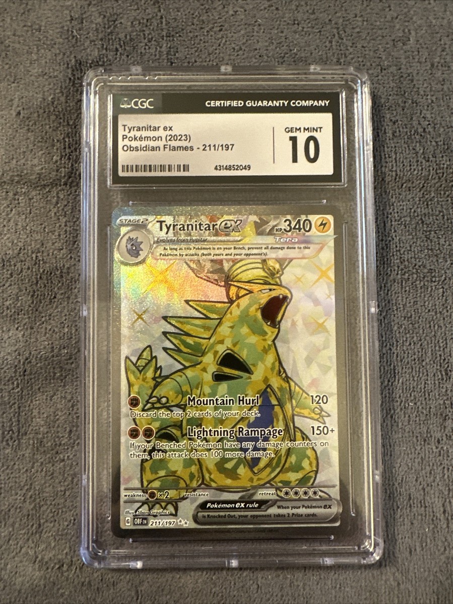 CGC 10 Gem Mint Tyranitar ex 211/197 SAR Obsidian Flames OBF ENG