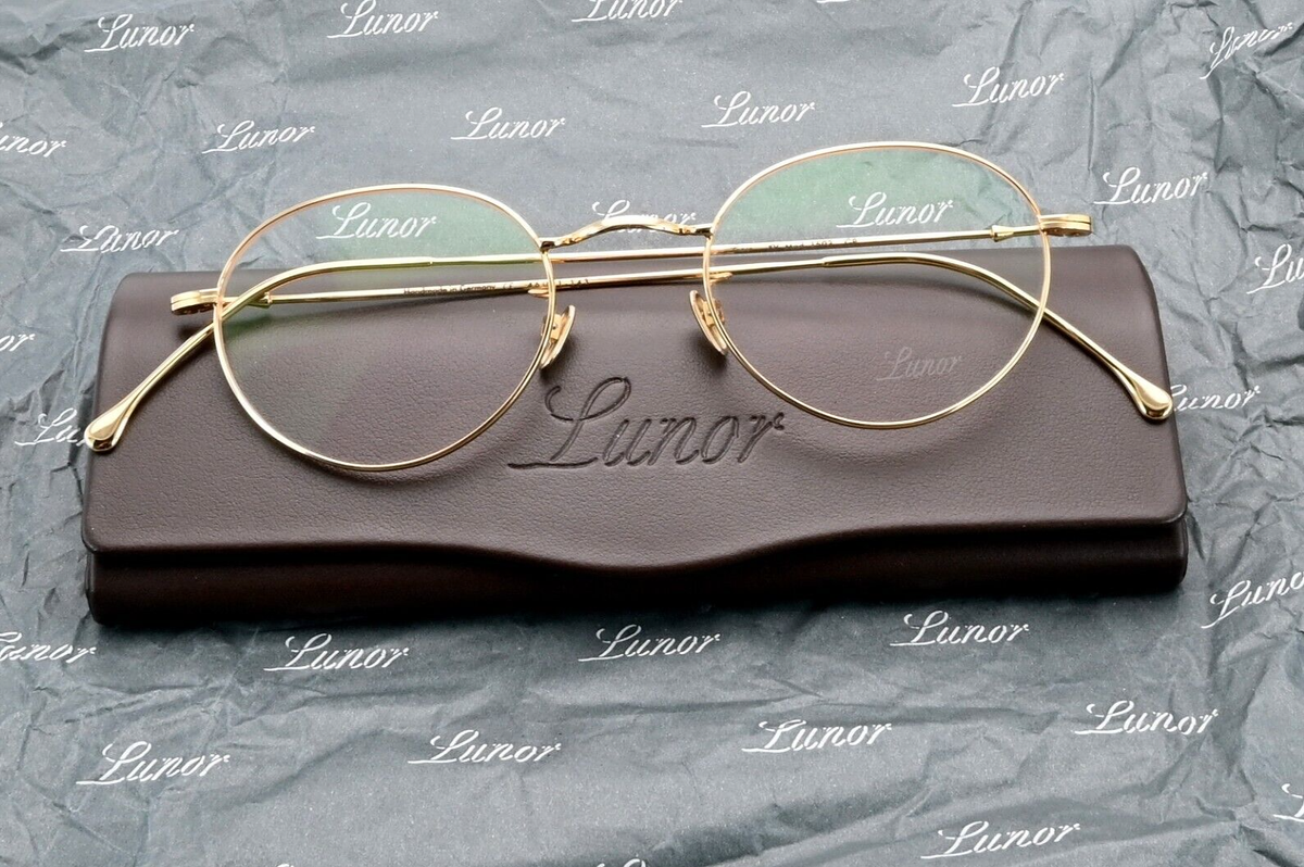 LUNOR Brille XV Mod 1503 GP Gold Plattiert Poliert Germany Panto