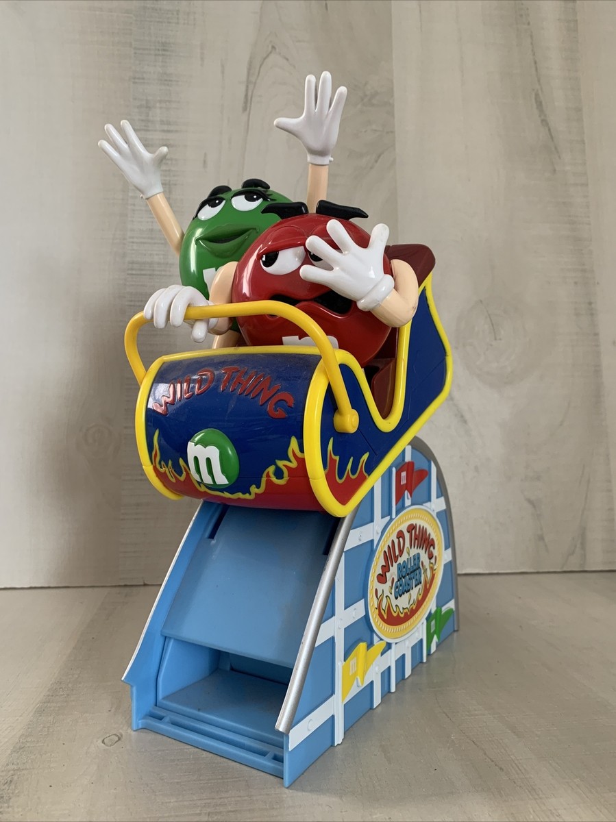 M&M's Candy Dispenser WILD THING Roller Coaster Green Red M&Ms