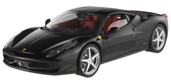 FERRARI 458 ITALIA BLACK METALLIC 1:18 by HOT WHEELS ELITE EDITION