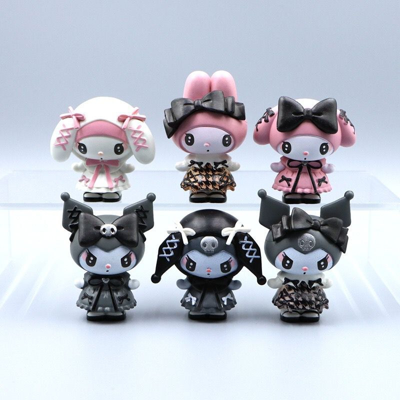 6pcs/set Cute Kuromi My Melody Figures PVC Doll Toy Gift