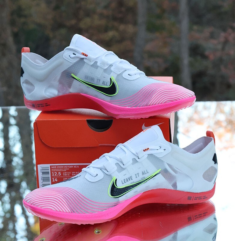 Nike Zoom Victory 5 XC Men's Size 12.5 White Bright Crimson AJ0847