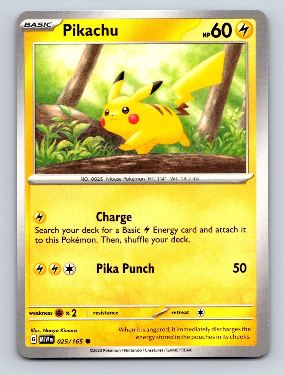 Pikachu HP 60 Charge Pika Punch Yellow Electric Pokémon Card