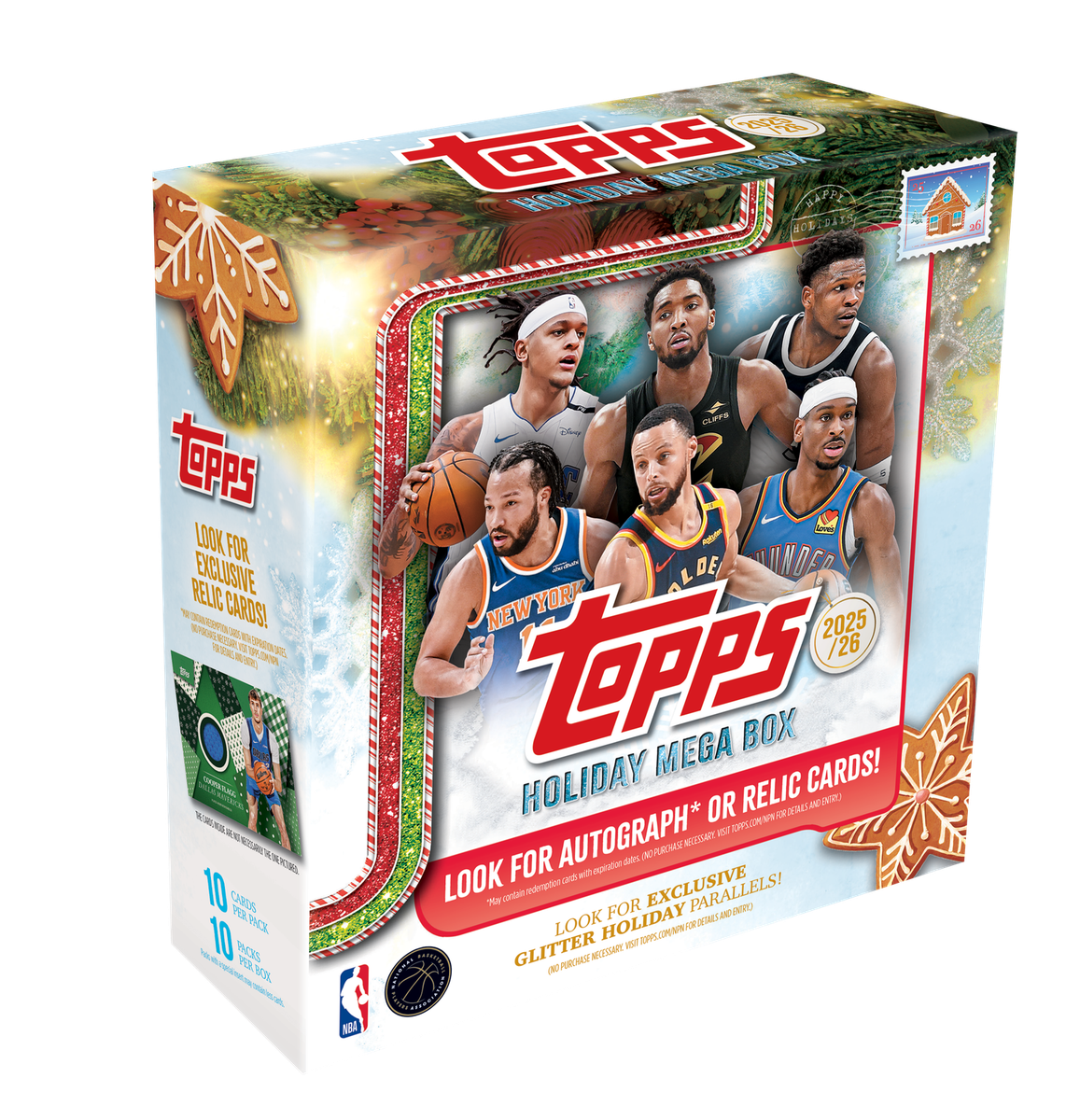 2025-26 TOPPS HOLIDAY MEGA BOX (100 Cards) NBA Basketball Brand