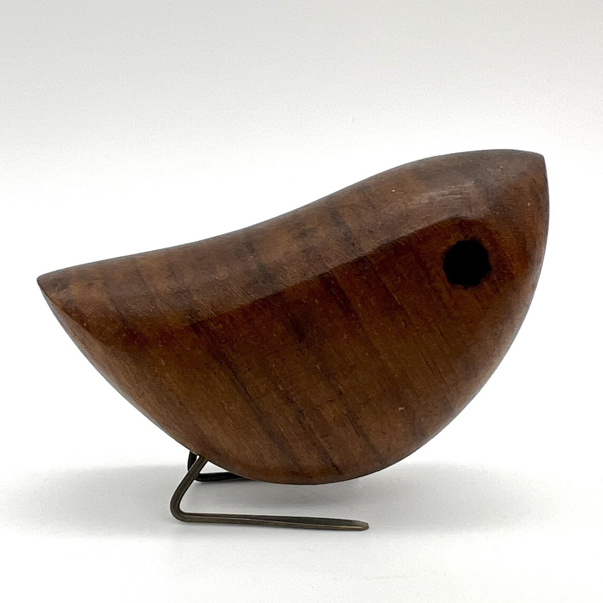Vintage Jacob Hermann Bird Sculpture Danish MCM Teak Wood Brass