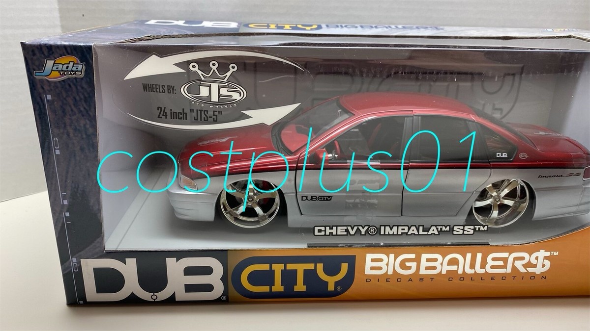 JADA DUB CITY BIG BALLERS 1996 CHEVY IMPALA SS 1:18 SILVER RED TOP